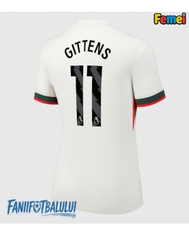 Chelsea Jamie Gittens #11 Tricou Fotbal Replică 2025-26 Femei Deplasare